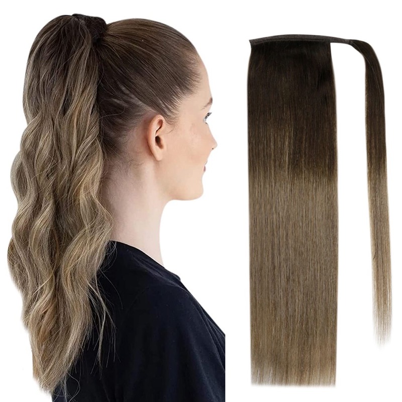 100% Human Hair Balayage Ponytail Extensions #2/8 - Hair Vendor