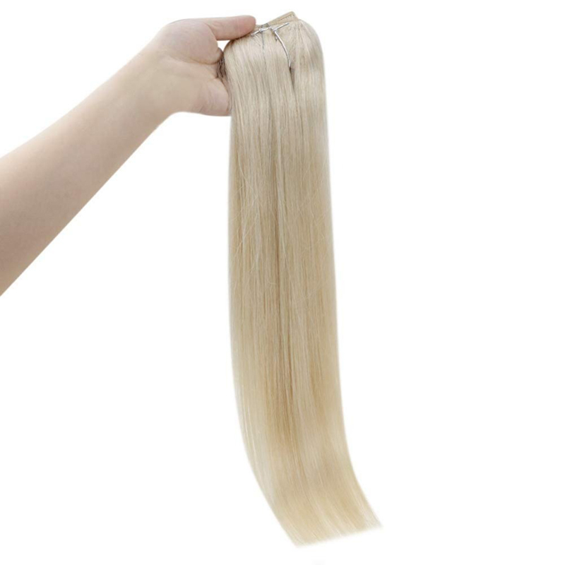 Wholesale Human Hair Halo Extensions Platinum Blonde #60 100g Wire Extension