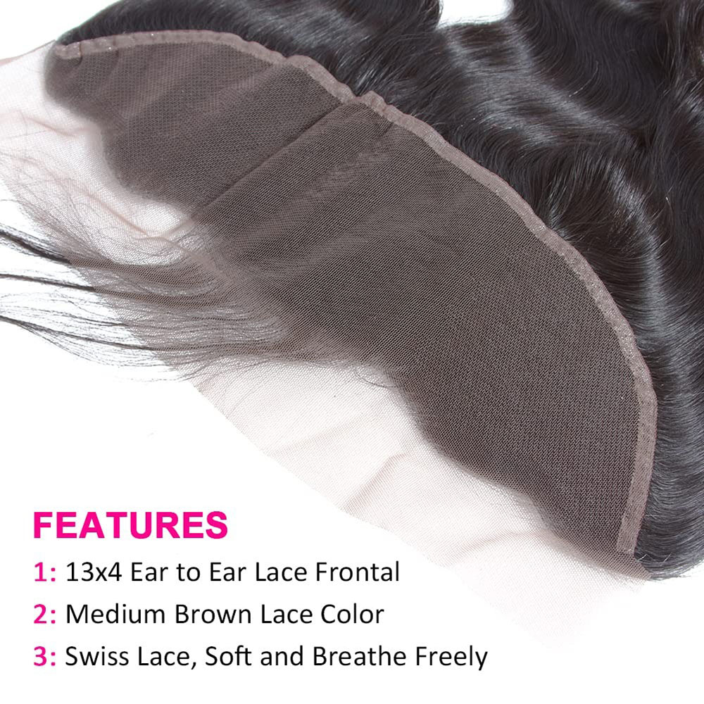 13x4 HD Lace Frontal Body Wave Closure 130% Density Virgin Human Hair