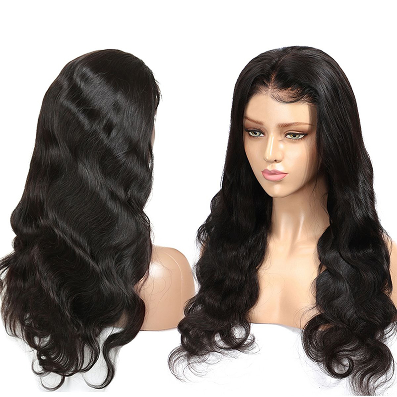 Perucas Frontais de Renda 360 Onda Corpo Cabelo Humano com Cabelo de Bebê 180% Densidade