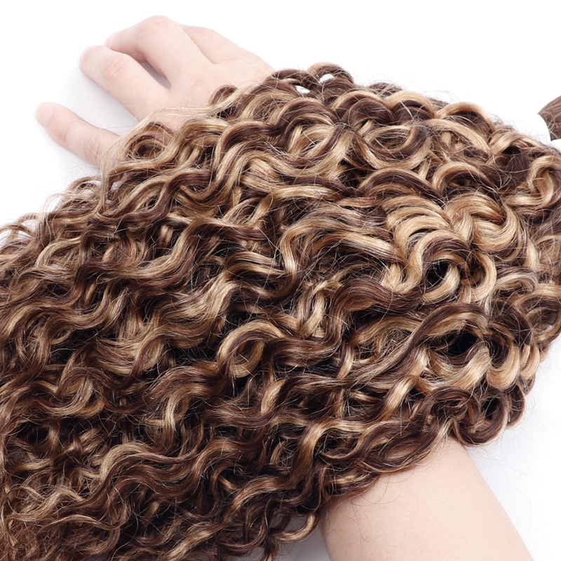 #4/27 Water Wave Bulk Human Hair For Braiding No Weft 100% Unprocessed