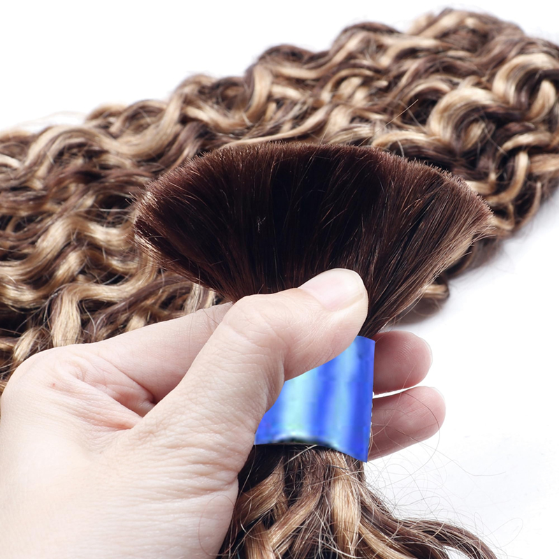 #4/27 Water Wave Bulk Human Hair For Braiding No Weft 100% Unprocessed