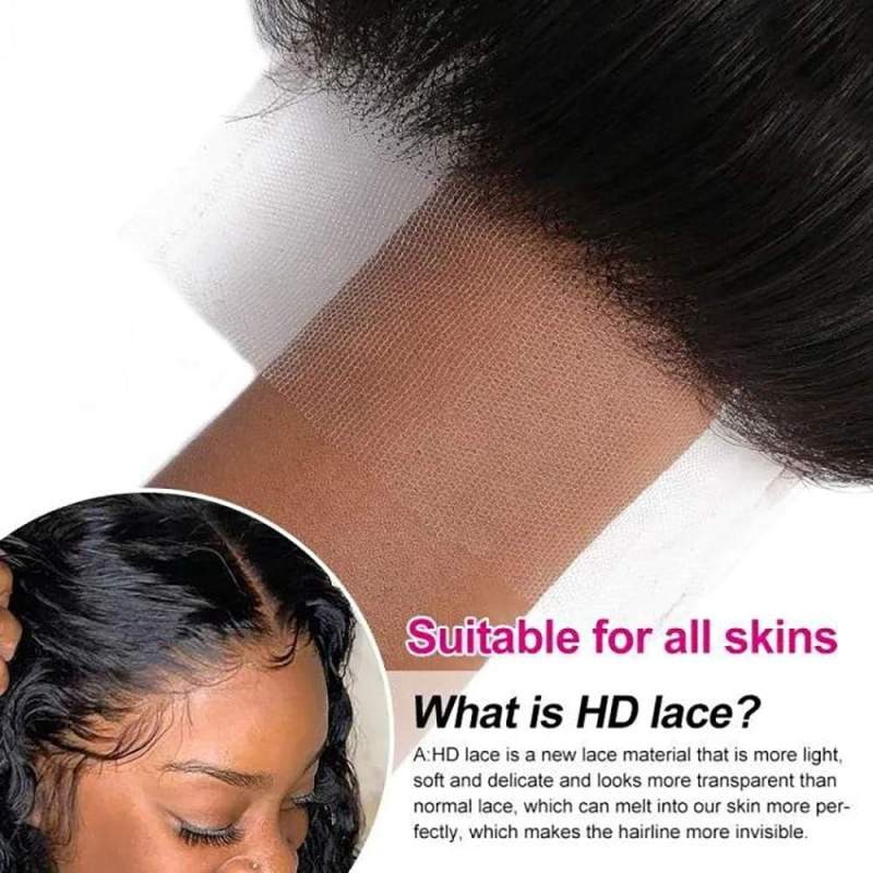 5x5 HD Kant Sluiting Recht Diepe Scheiding Transparante Kant Haar Sluiting