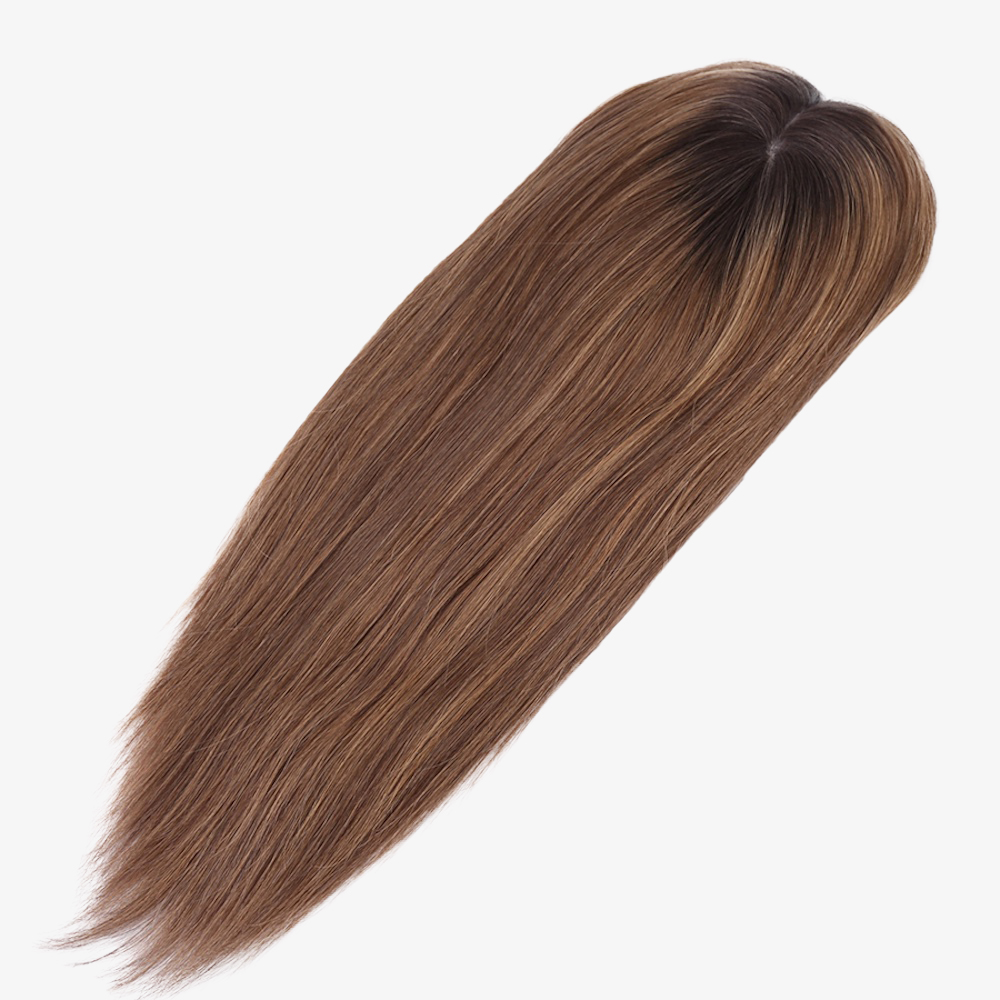 Human Hair Topper for Women Silk Toppers 7X8 with 4x4 Silk Base