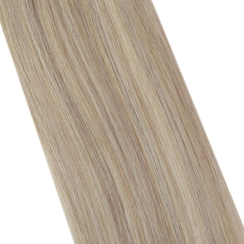 Extensions de cheveux humains Remy en PU sans couture dans les tons blond cendré (#P18/613)