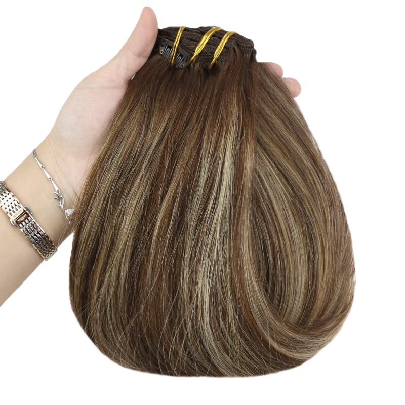 Balayage Highlights #4/27/4 Clip-In Extensions China Hair Supplier