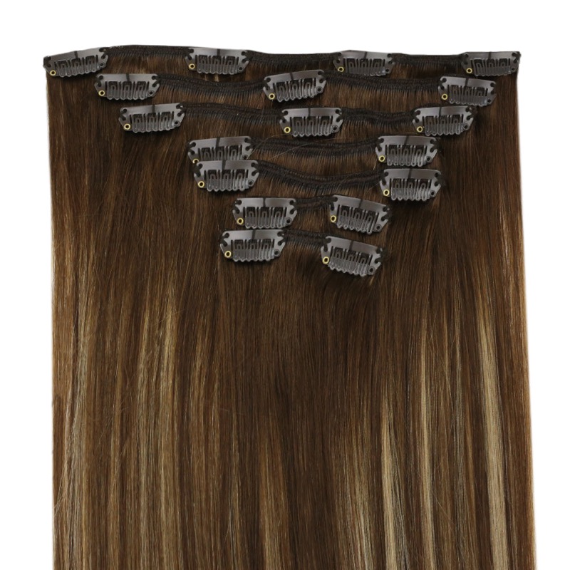 Balayage Highlights #4/27/4 Clip-In Extensions China Hair Supplier