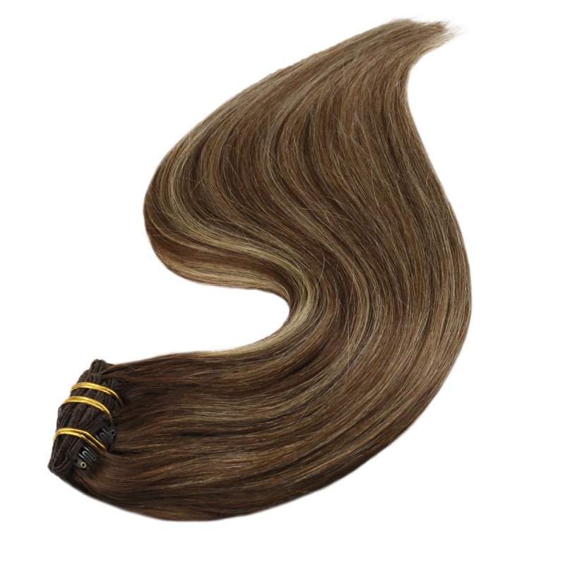 Balayage Highlights #4/27/4 Clip-In Extensions China Hair Supplier