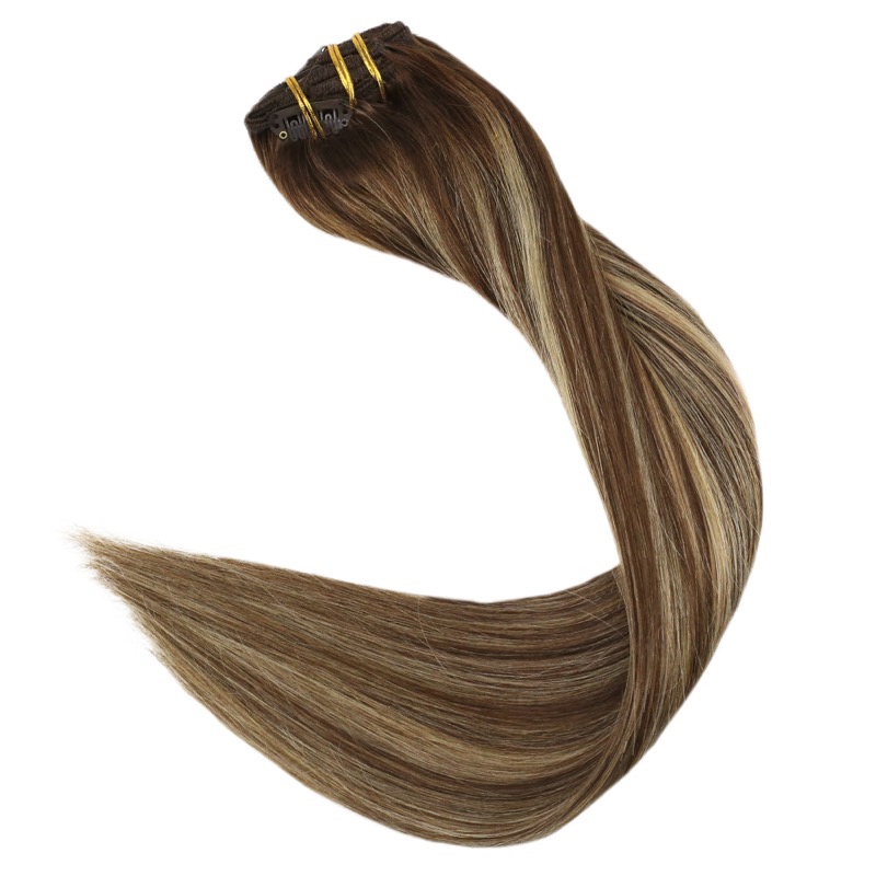 Balayage Highlights #4/27/4 Clip-In Extensions China Hair Supplier