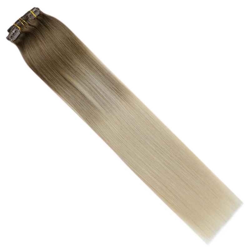 Balayage Ombre Clip-In Hair Extensions Remy Human Hair (#8/60) | Hair Factory