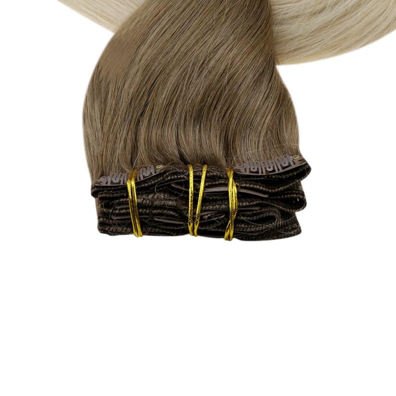 Balayage Ombre Clip-In Hair Extensions Remy Human Hair (#8/60) | Hair Factory