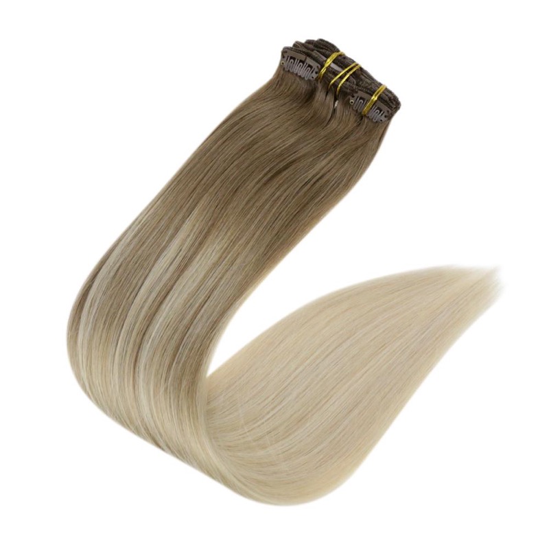 Balayage Ombre Clip-In Hair Extensions Remy Human Hair (#8/60) | Hair Factory
