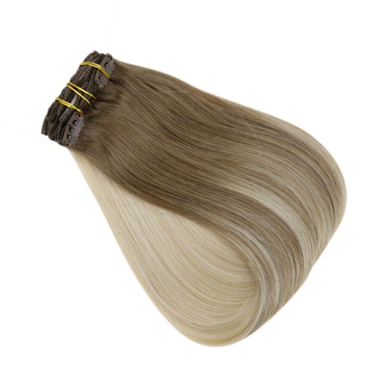 Balayage Ombre Clip-In Hair Extensions Remy Human Hair (#8/60) | Hair Factory