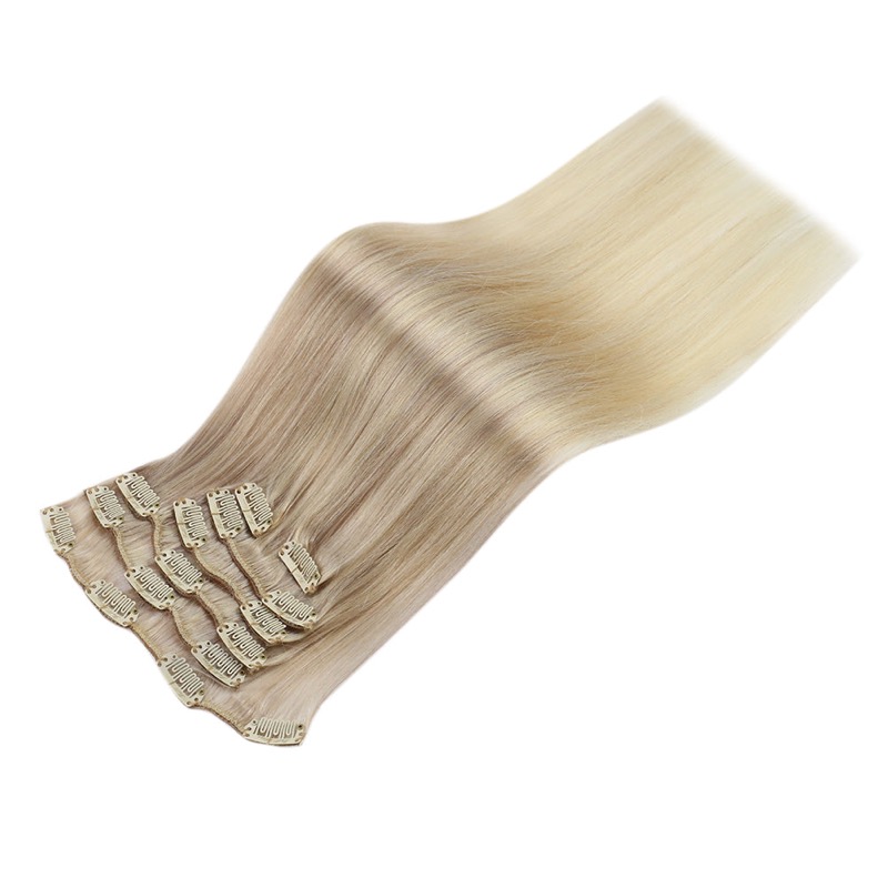 Blonde Balayage Clip-In Hair Extensions Remy Human Hair (#18/22/60) | Hair Vendor