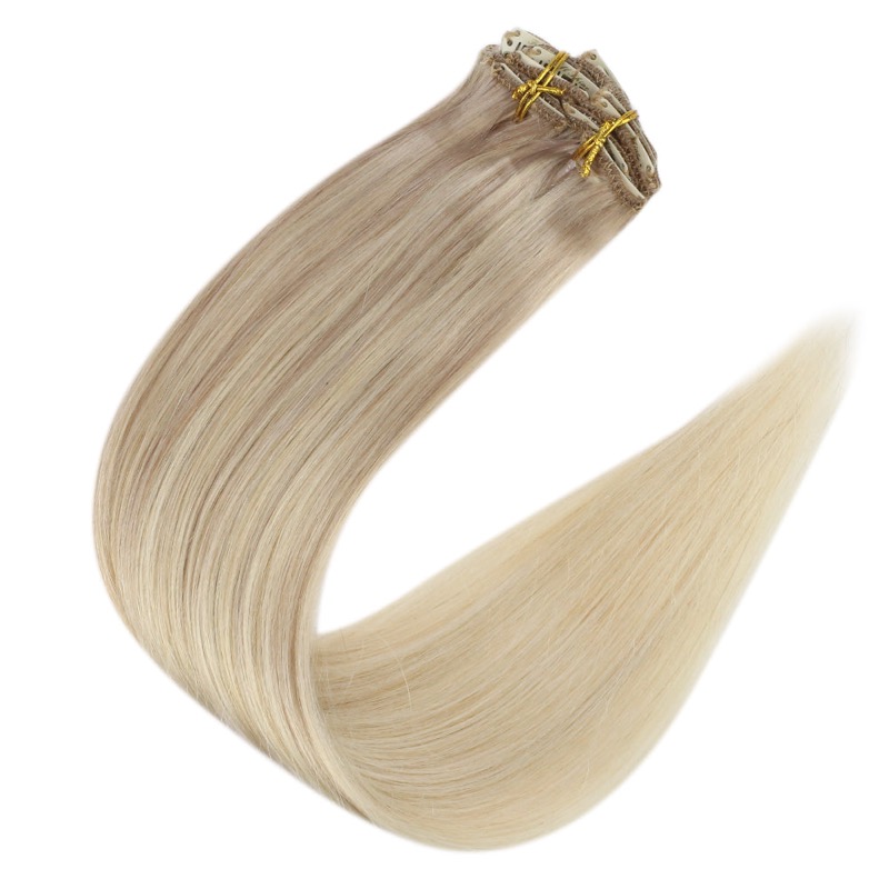 Blonde Balayage Clip-In Hair Extensions Remy Human Hair (#18/22/60) | Hair Vendor