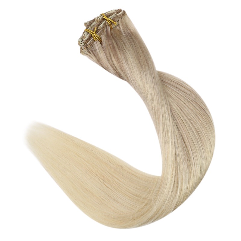 Blonde Balayage Clip-In Hair Extensions Remy Human Hair (#18/22/60) | Hair Vendor