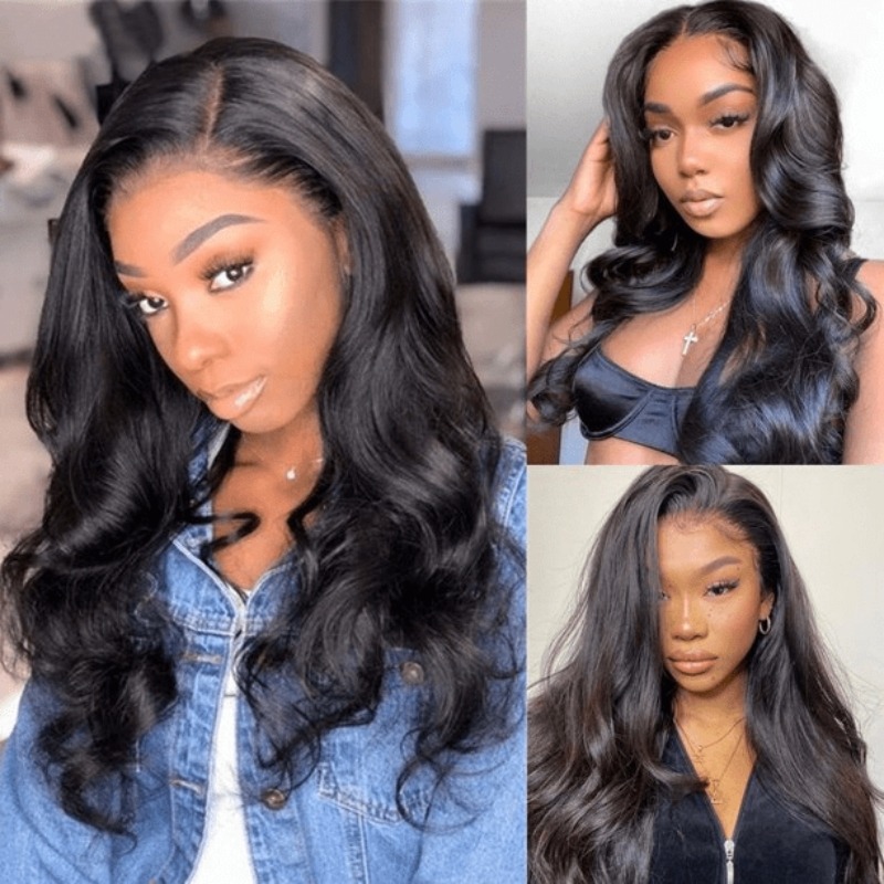 Transparent Lace 4x4 Closure Wig Body Wave Glueless Human Hair Wigs