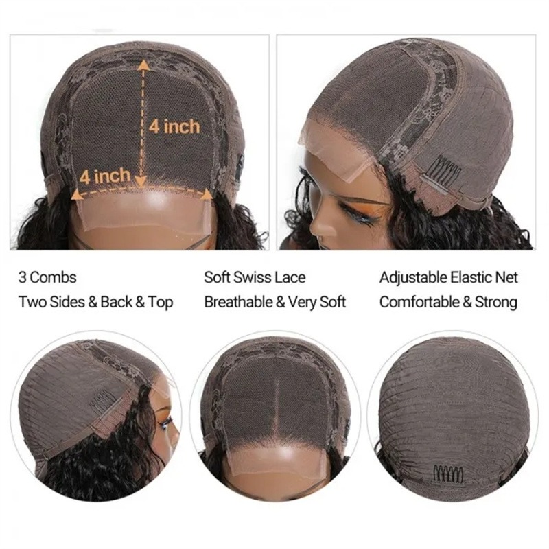 Transparent Lace 4x4 Closure Wig Body Wave Glueless Human Hair Wigs