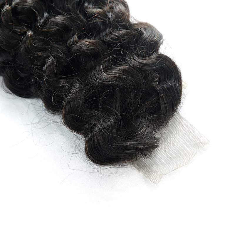 Chiusura in Pizzo 2X6 Capelli Ricci Cinese in Capelli Vergini Umani Ricci Profondi