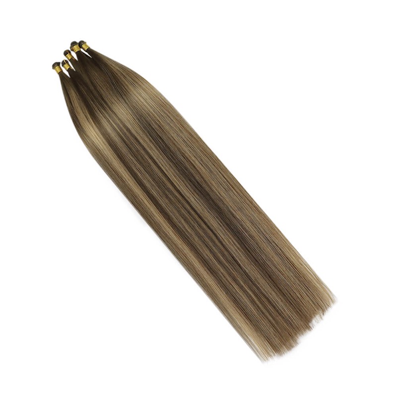 China Hair Factory - Hand Tied Weft Extensions Balayage Highlights #DU Virgin Human Hair