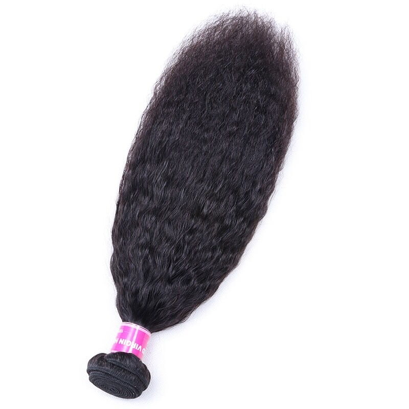China Hair Factory Human Hair Kinky Straight Hair Weave 1 Bundle 10-30 Inch