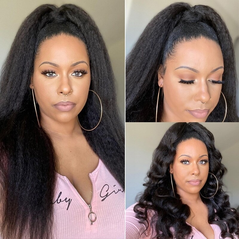 China Hair Factory Human Hair Kinky Straight Hair Weave 1 Bundle 10-30 Inch