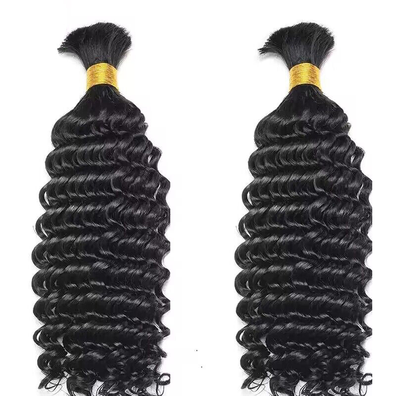 China Haarfabrik Großhandel Großmengen menschliches Haar zum Flechten Deep Wave