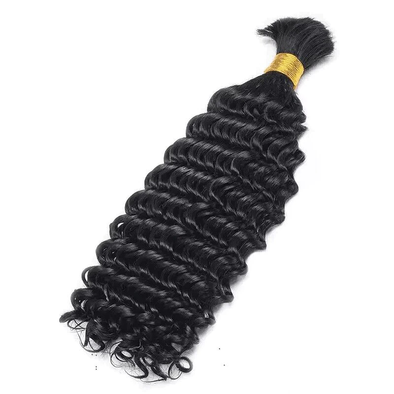 Fábrica de cabello de China al por mayor Cabello humano a granel para trenzar Ondas profundas