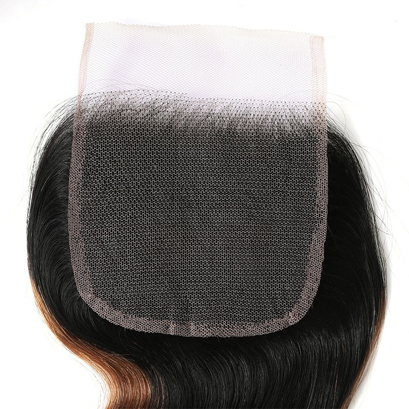 China Hair Store Balayage Ombre Highlight Body Wave 4x4 Free Part Lace Closure