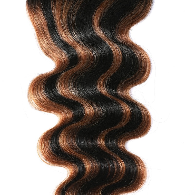 China Hair Store Balayage Ombre Highlight Body Wave 4x4 Free Part Lace Closure
