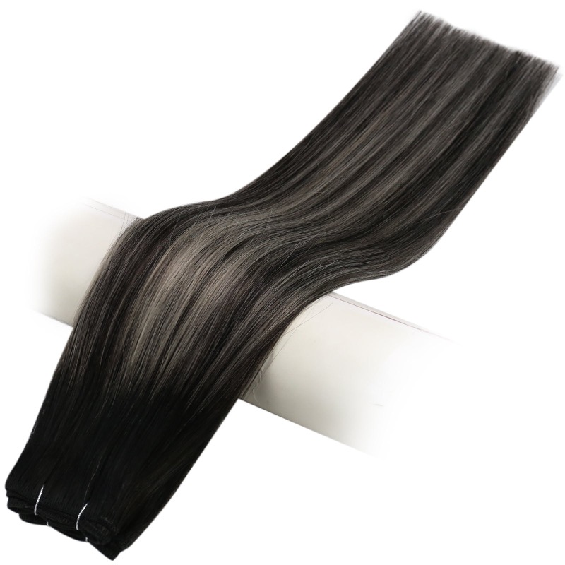 China Hair Store - Brazilian Human Hair Sew-In Weft Bundles Balayage Highlights #1B/Silver/1B