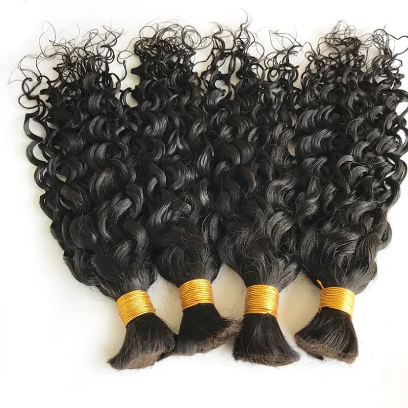 China Hair Store Water Wave Braiding Human Hair Bulk Extensions 100g