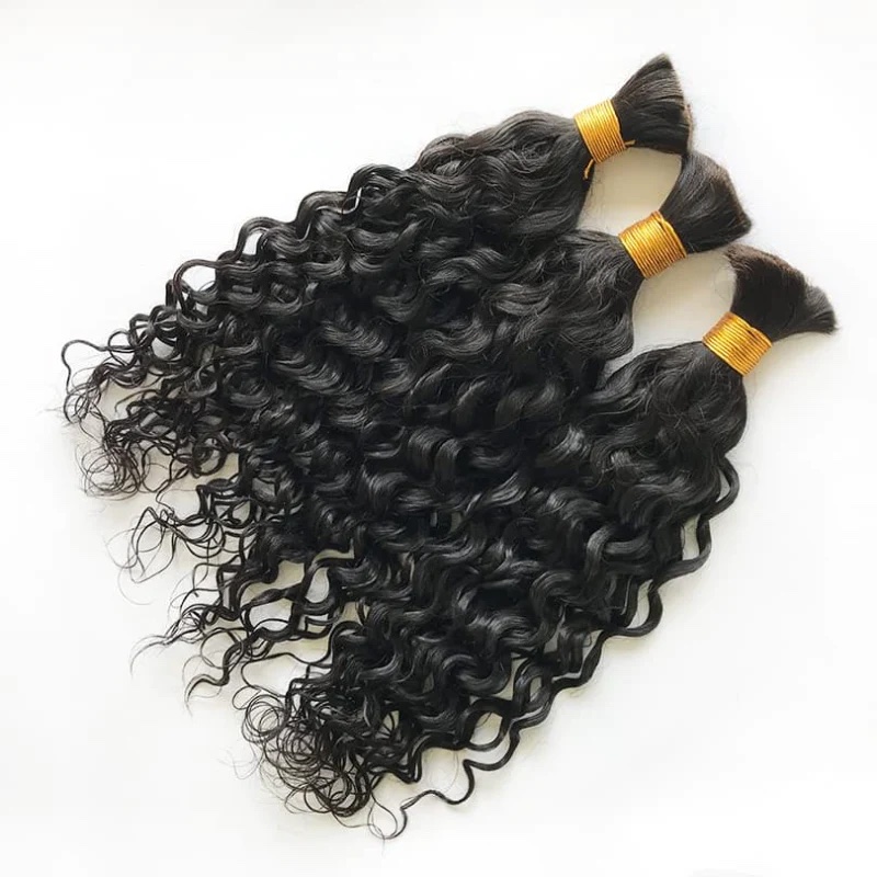 Tienda de cabello chino Agua Onda Trenza Extensiones de Cabello Humano a Granel 100g
