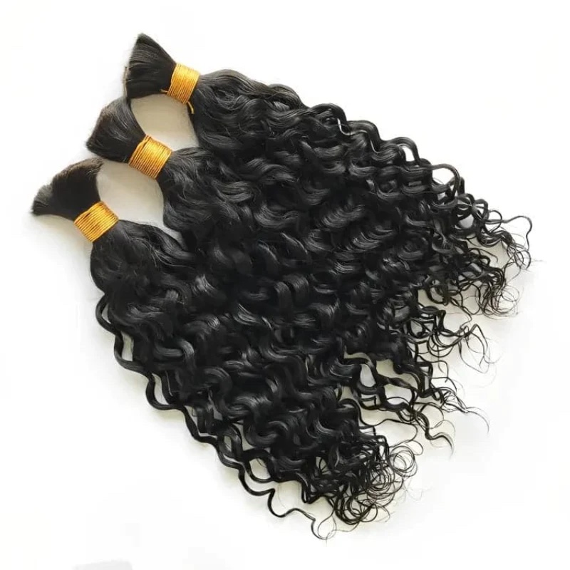 Tienda de cabello chino Agua Onda Trenza Extensiones de Cabello Humano a Granel 100g