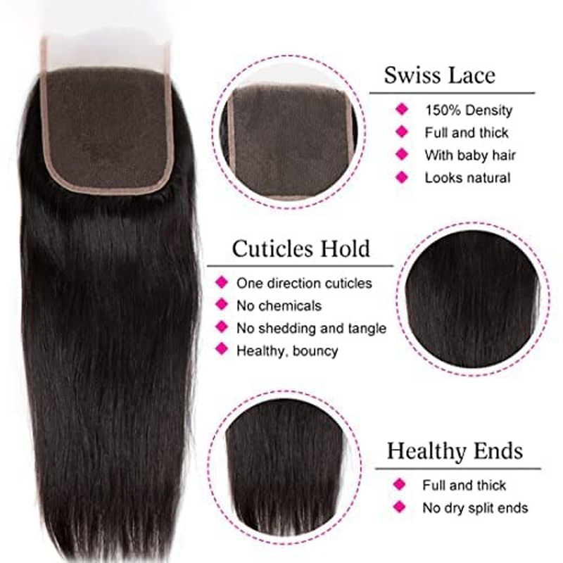 China Hair Store Wholesale Human Hair 4X4 Lace Closure 100% Human Hair