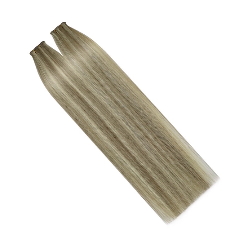 China Hair Supplier - Flat Silk Weft Virgin Human Hair Extensions Sew-In Highlights #P8/60