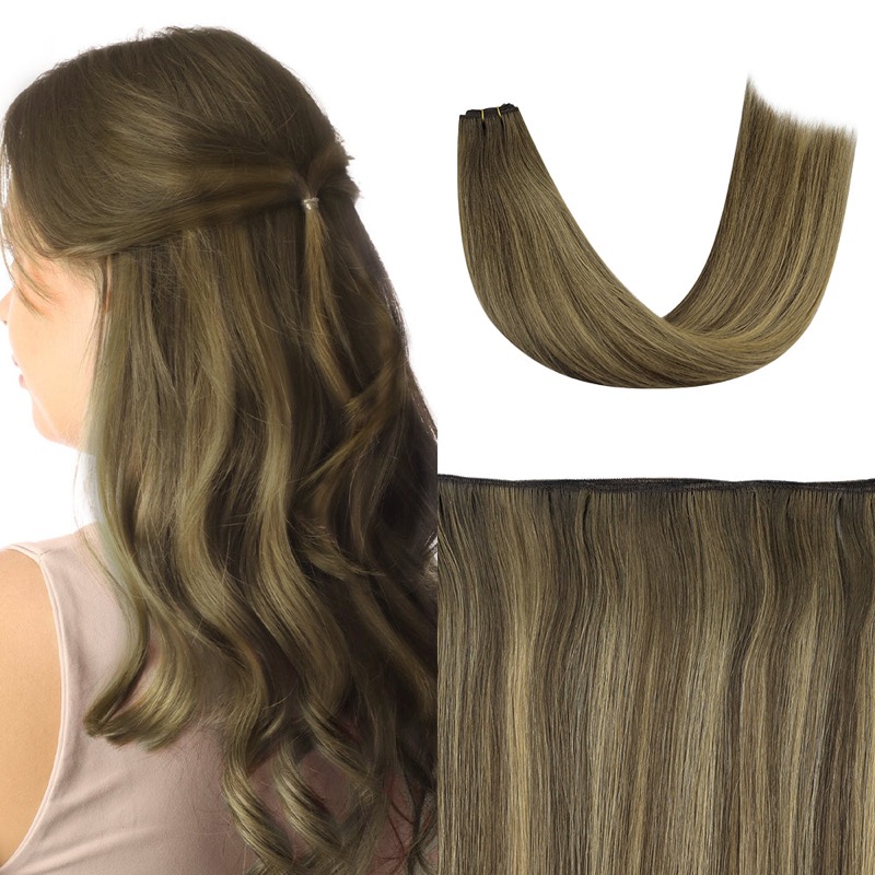 China Hair Supplier - Hand Tied Weft Extensions Balayage Highlights #BM Virgin Human Hair