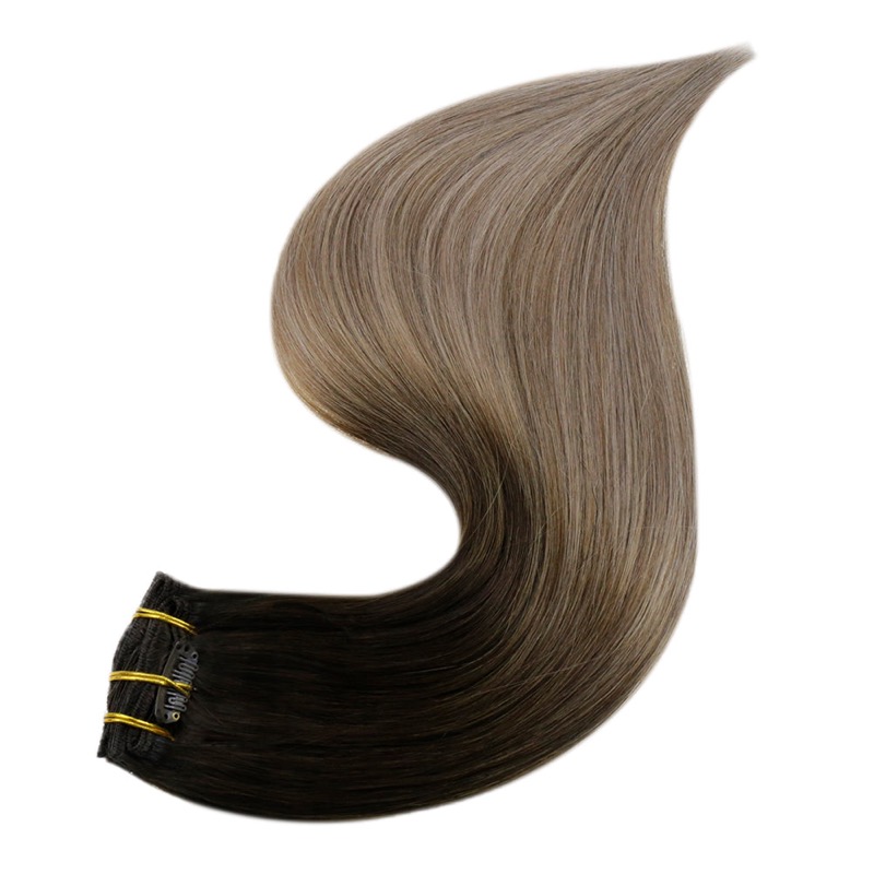 Elegant Balayage Clip-In Hair Extensions Remy Human Hair (#2/6/18) | Wholesale Supplier