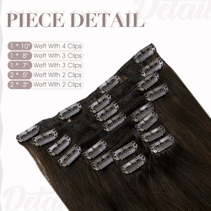 Elegant Balayage Clip-In Hair Extensions Remy Human Hair (#2/6/18) | Wholesale Supplier
