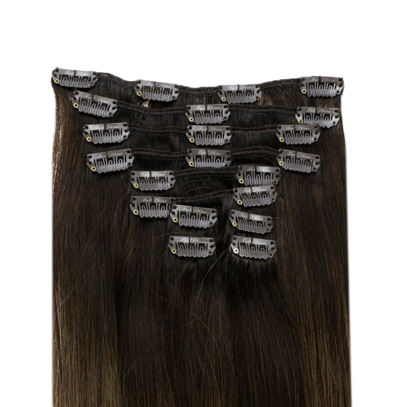 Elegant Balayage Clip-In Hair Extensions Remy Human Hair (#2/6/18) | Wholesale Supplier