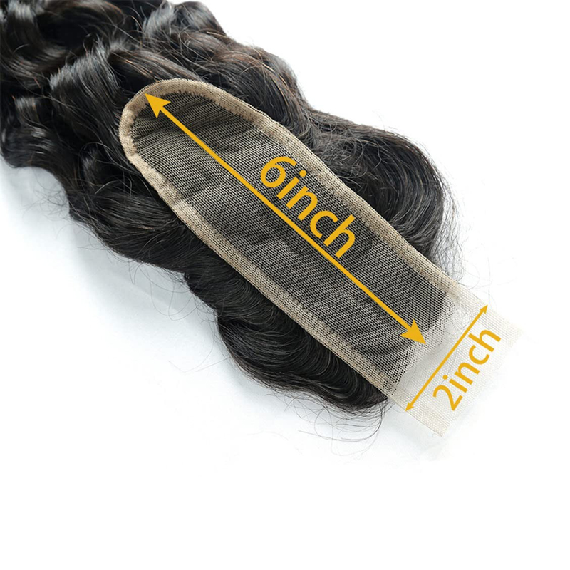Factory Wholesale Human Hair 2x6 HD Lace Closure Water Wave