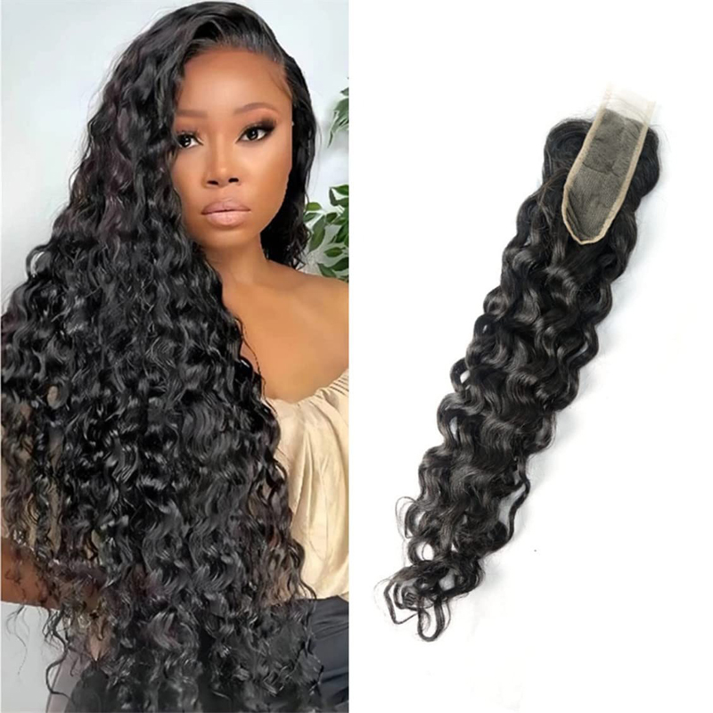 Factory Wholesale Human Hair 2x6 HD Lace Closure Water Wave