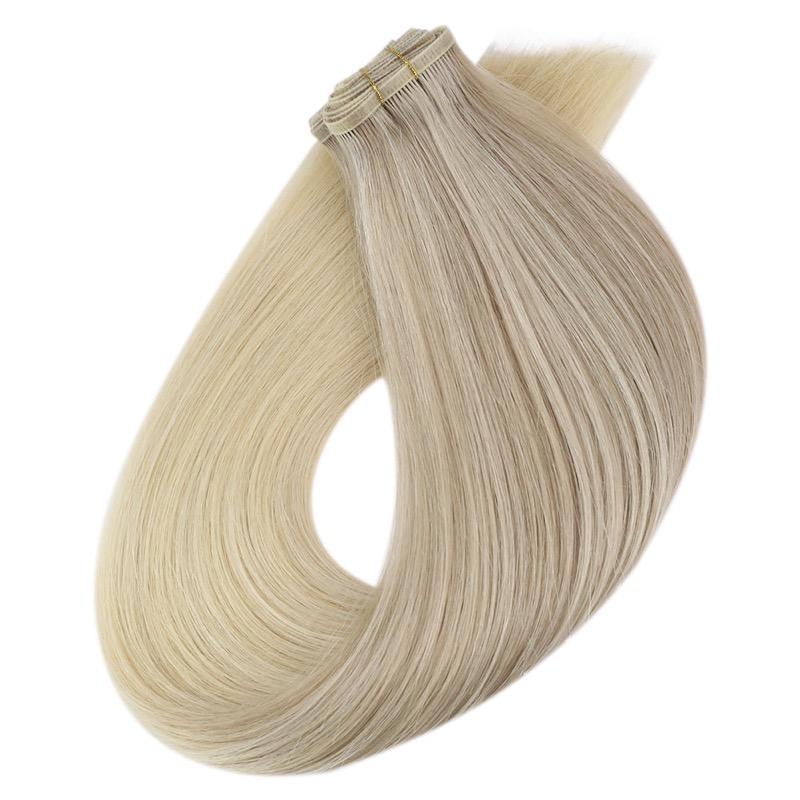 Extensões de Cabelo Virgem Humano Balayage em Trama de Seda Lisa, Atacado de Fábrica