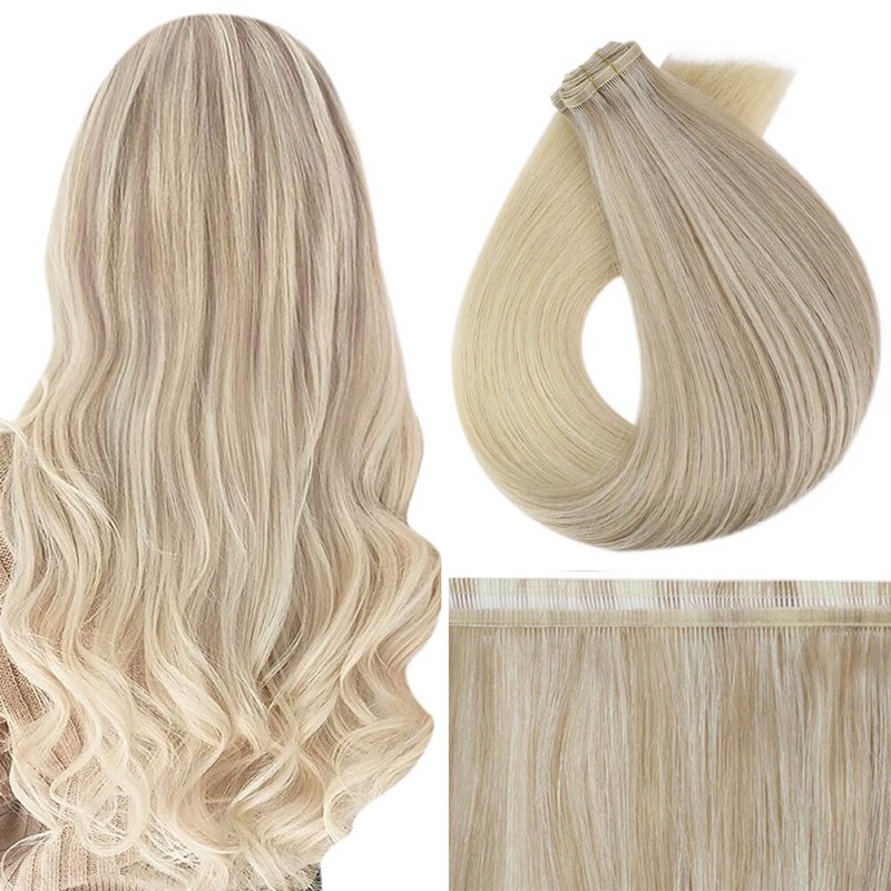 Flat Silk Weft Virgin Human Hair Balayage Extensions Factory Wholesale