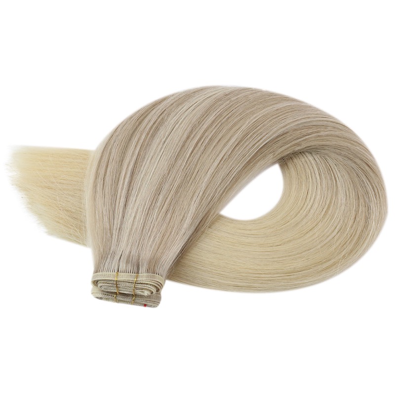 Extensões de Cabelo Virgem Humano Balayage em Trama de Seda Lisa, Atacado de Fábrica