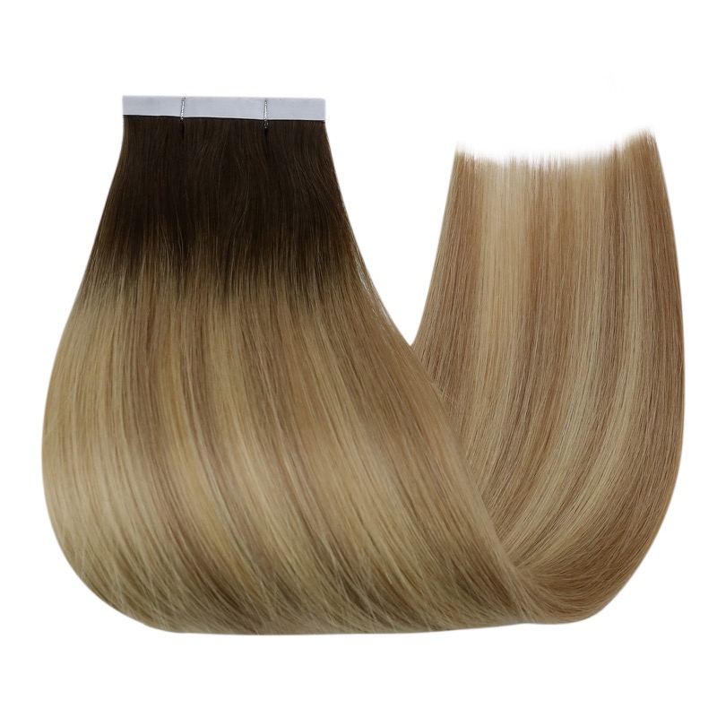 Flower Tape-in Extensions Balayage #3/8/22 Virgin Human Hair