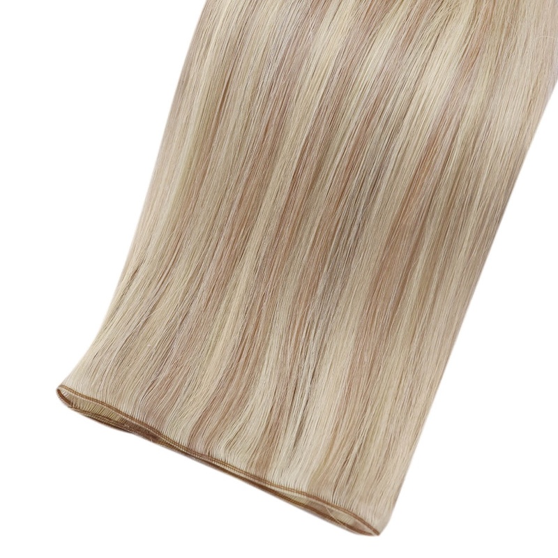 Jungfrau Genius Gewebte Haarverlängerungen Highlight Blond #P18/613