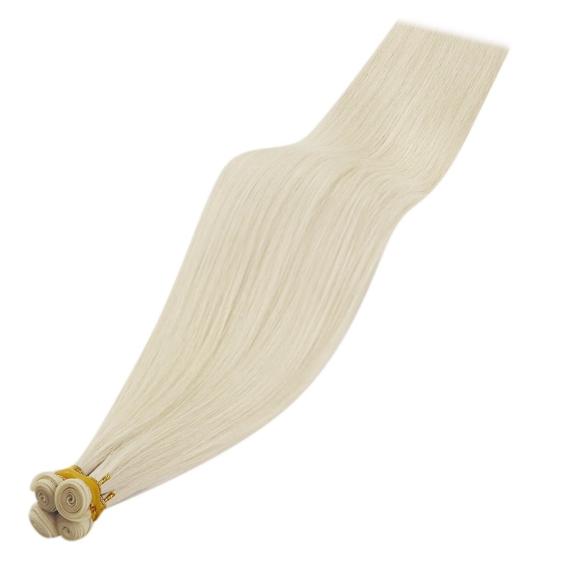 F&aacute;brica de Cabelo da China Genius Trama Extens&otilde;es de Cabelo Humano Loiro Mais Branco #1000