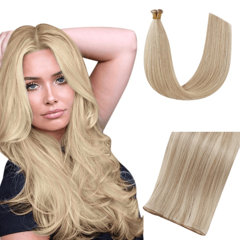 Extens&otilde;es de Cabelo Tecido de Cabelo Virgem Genius com Destaque Loiro #P18/613
