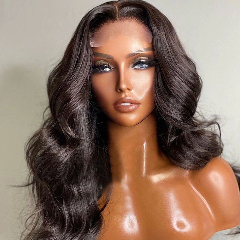 Fábrica de Cabelo da China Peruca de Onda Corporal de Fechamento de Perucas de Renda HD 5X5 sem Cola